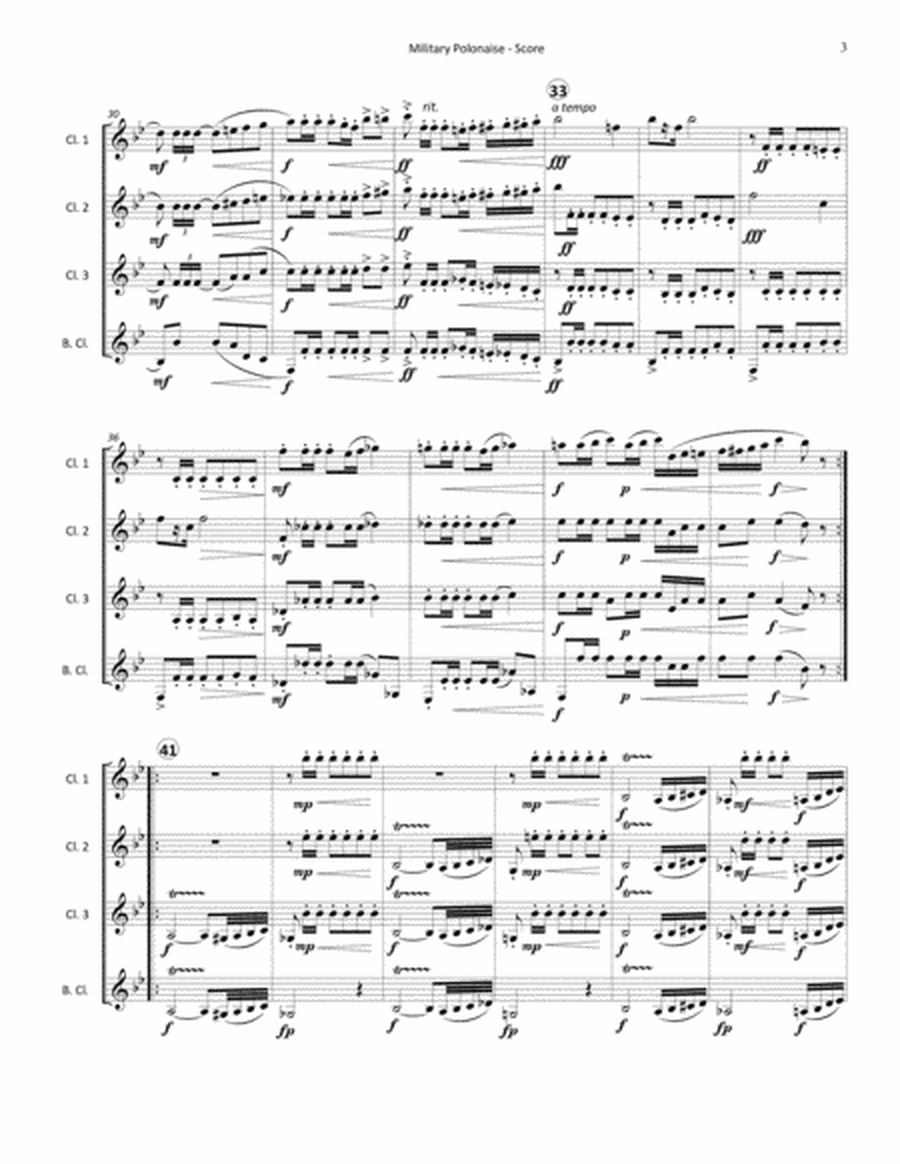 Military Polonaise, Op. 40 No. 1 for Clarinet Quartet image number null