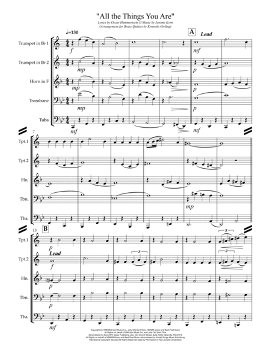 All The Things You Are Brass Quintet scores gallery preview page 2