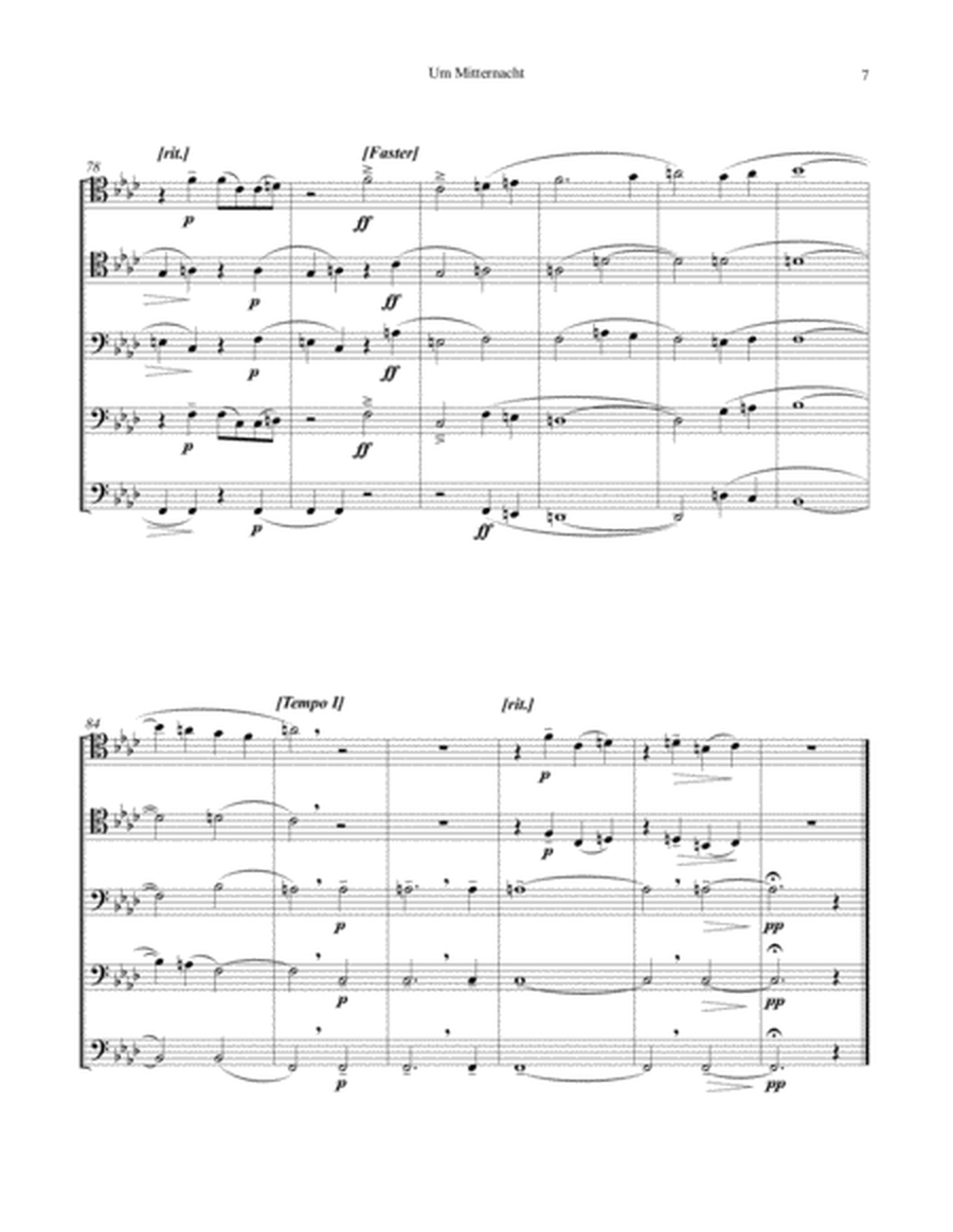 Um Mitternacht (At Midnight) for 5 part Trombone Ensemble image number null