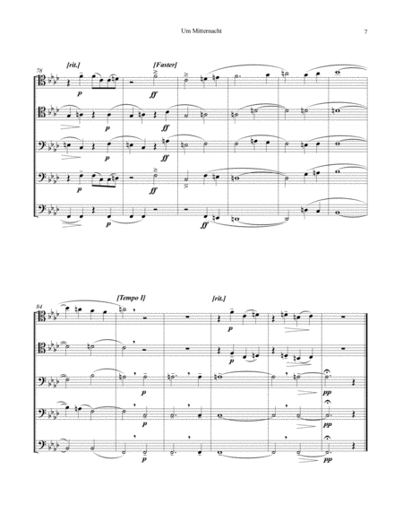 Um Mitternacht (At Midnight) for 5 part Trombone Ensemble image number null