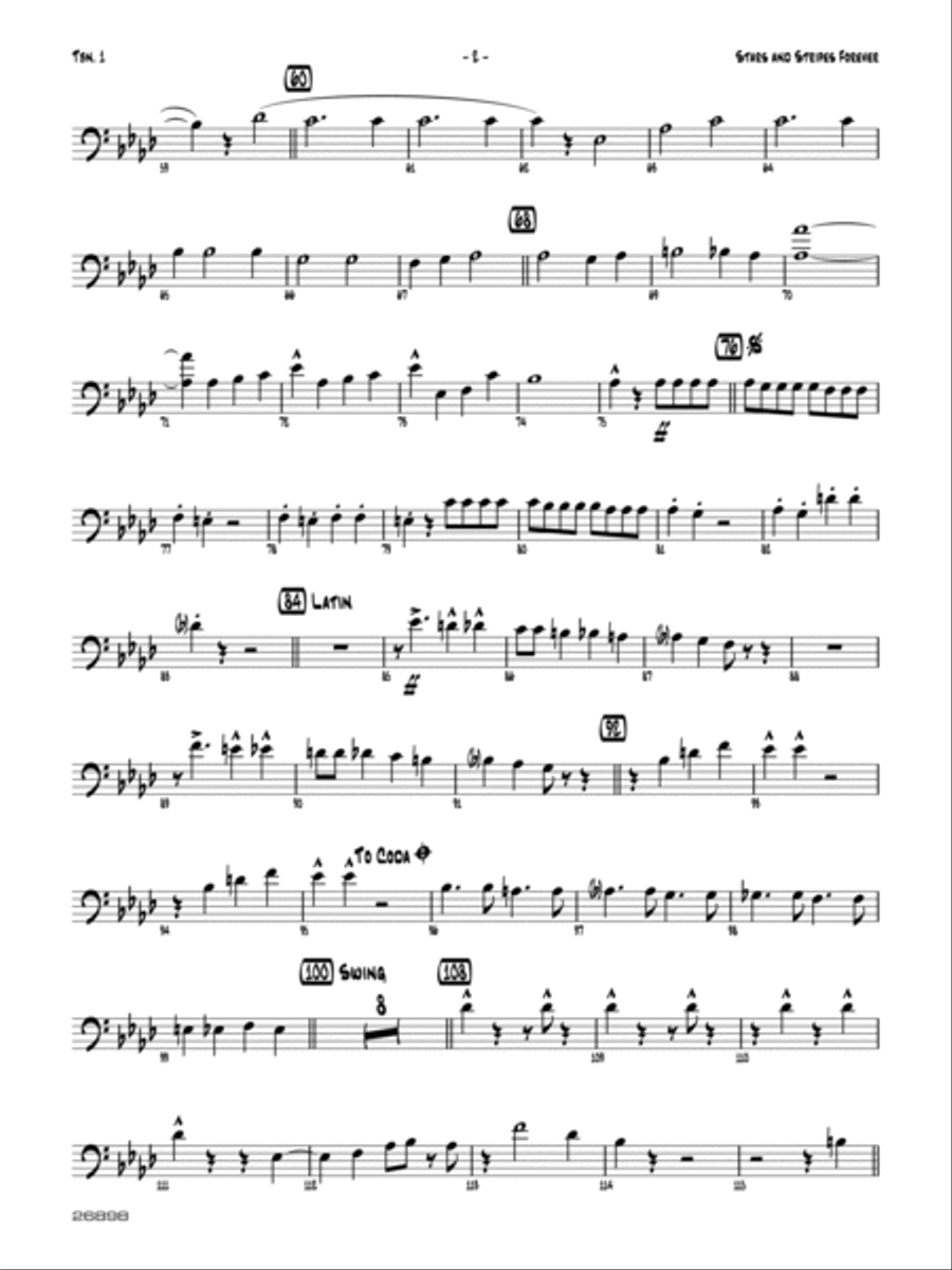 Stars and Stripes Forever: 1st Trombone Jazz Ensemble scores gallery preview page 2