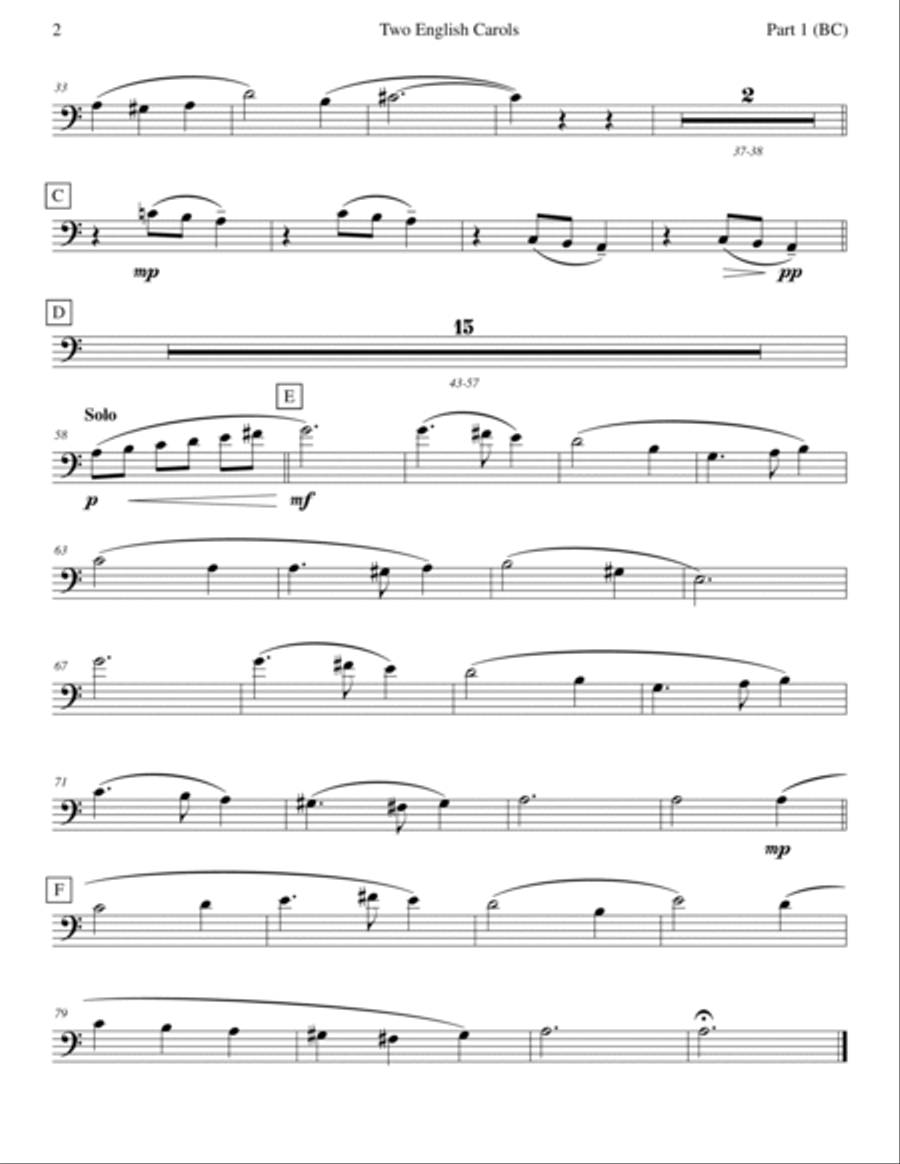 Two English Carols (Coventry Carol; What Child Is This?) - Tuba Quartet Brass Quartet scores gallery preview page 5