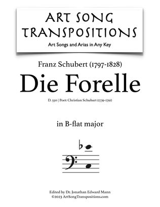 SCHUBERT: Die Forelle, D. 550 (transposed to B-flat major, bass clef)