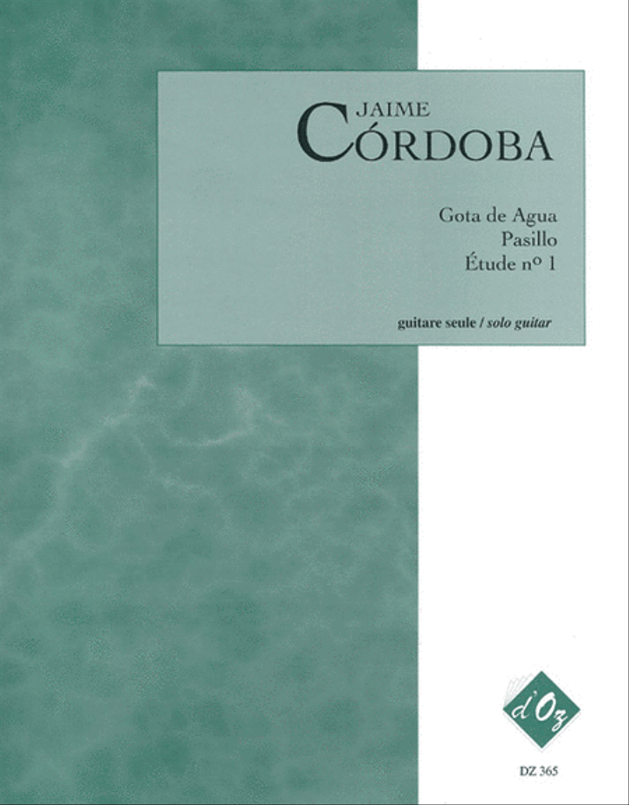 Gota de Agua, Pasillo, Étude No. 1 Classical Guitar scores gallery preview page 1