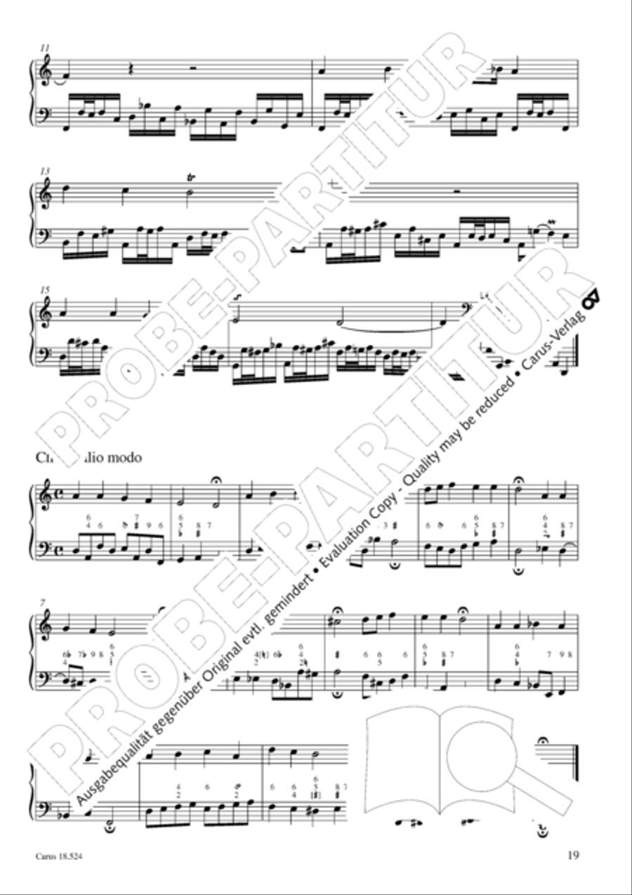 Chorale arrangements. First part of the Clavier-Ubung Collection / Songbook scores gallery preview page 20