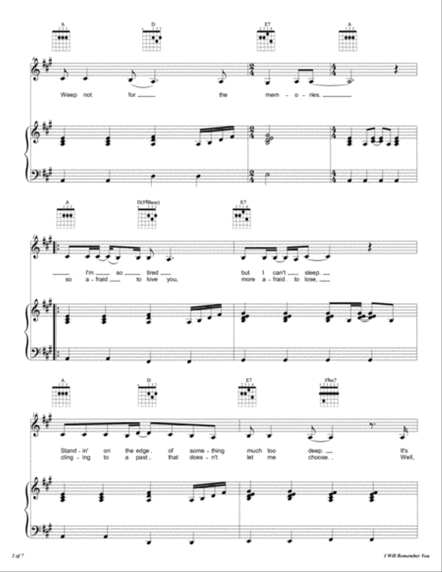 I Will Remember You I Will Remember You Voice scores gallery preview page 3
