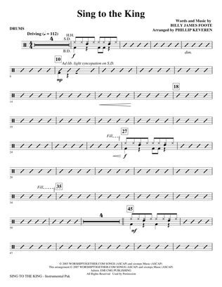 Sing To The King (arr. Phillip Keveren) - Drums