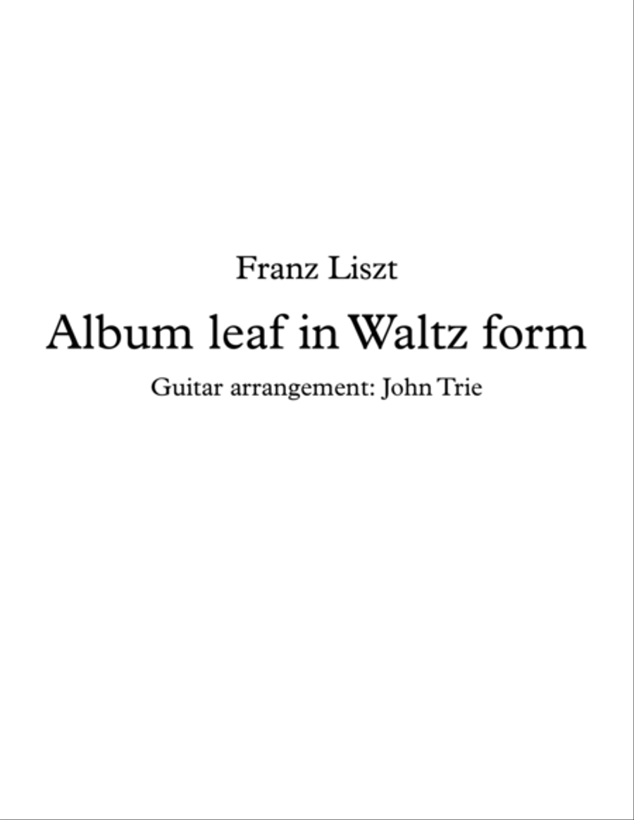 Album leaf in Waltz form Acoustic Guitar scores gallery preview page 1