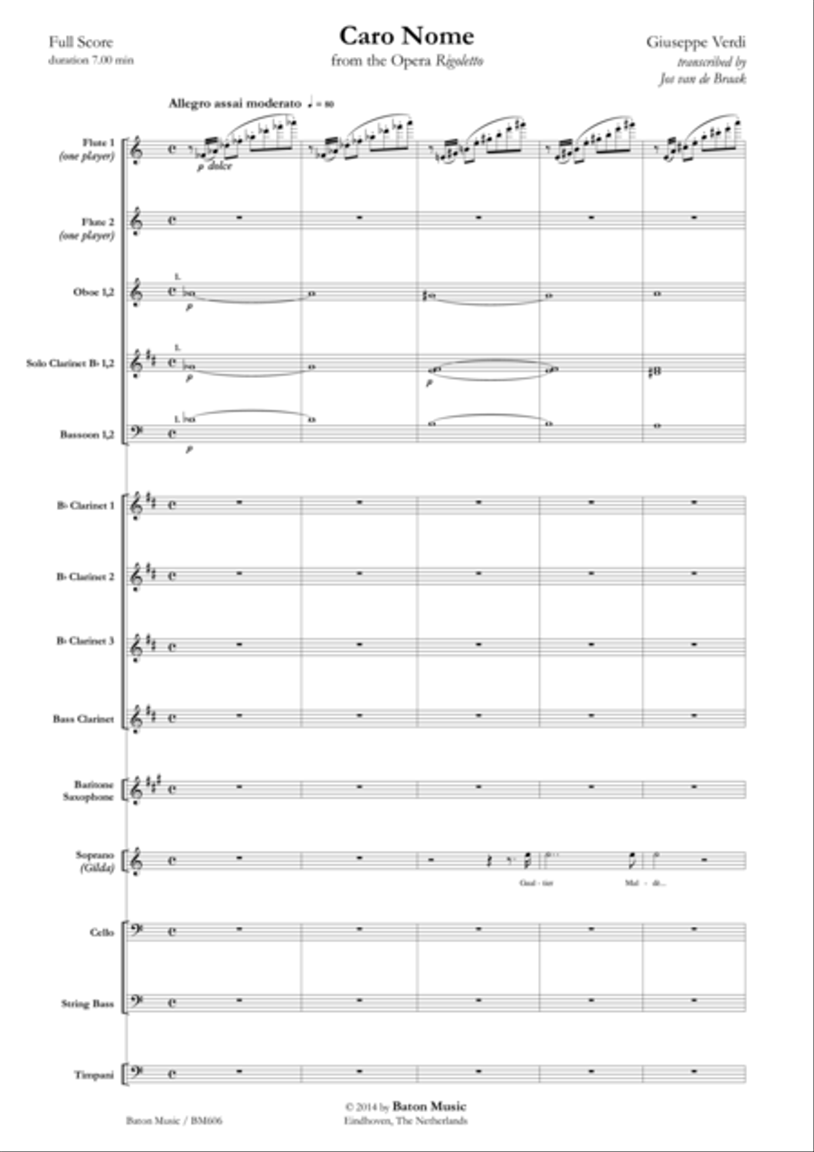 Caro nome Concert Band scores gallery preview page 2