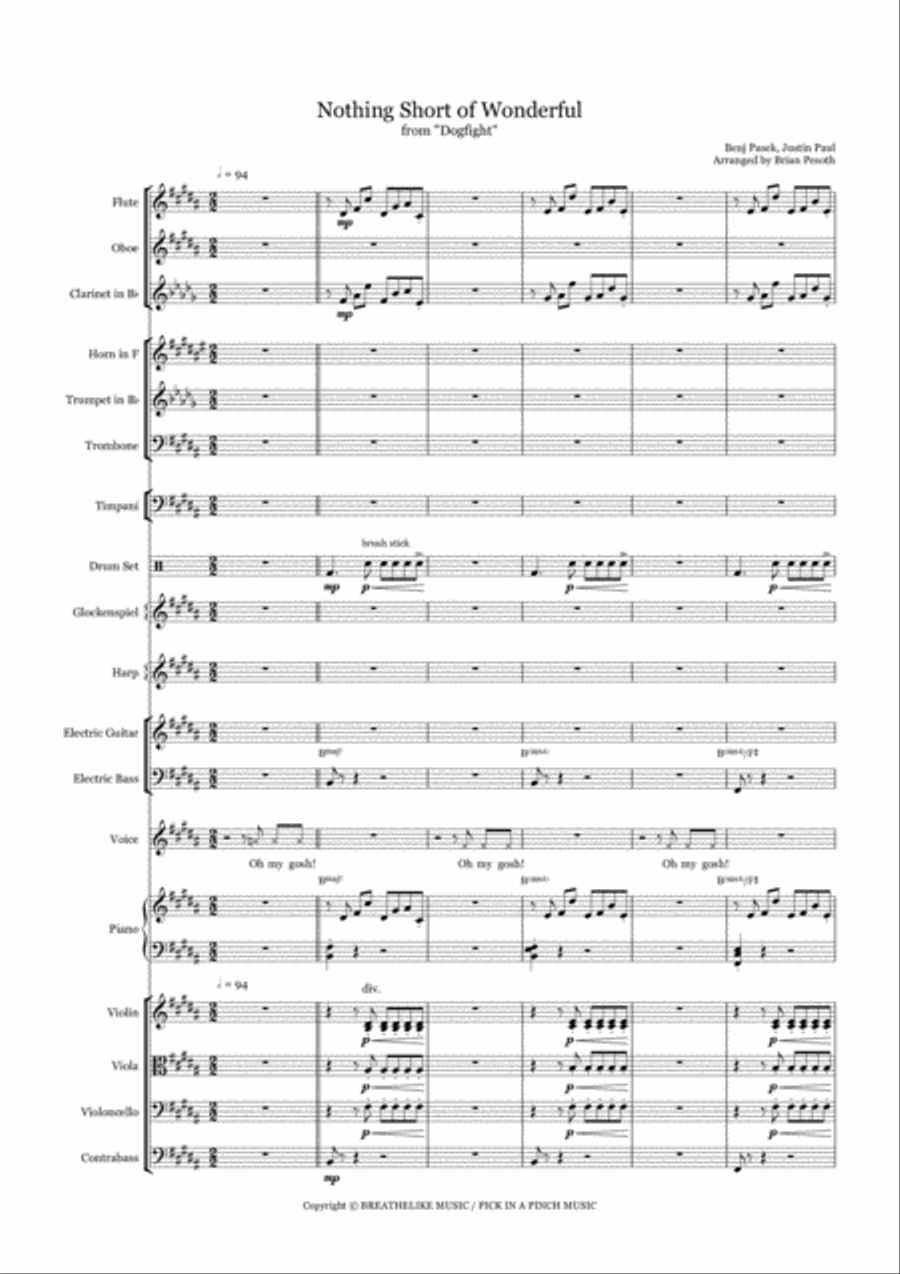 Nothing Short Of Wonderful Large Ensemble scores gallery preview page 1