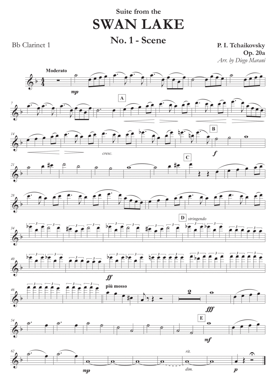 Swan Lake Suite for Clarinet Quartet - Part 1