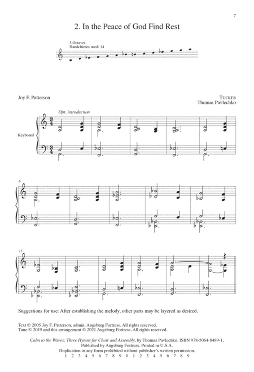 Calm to the Waves: Three Hymns for Choir and Assembly image number null