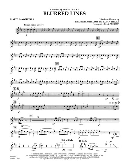 Blurred Lines - Eb Alto Saxophone 1