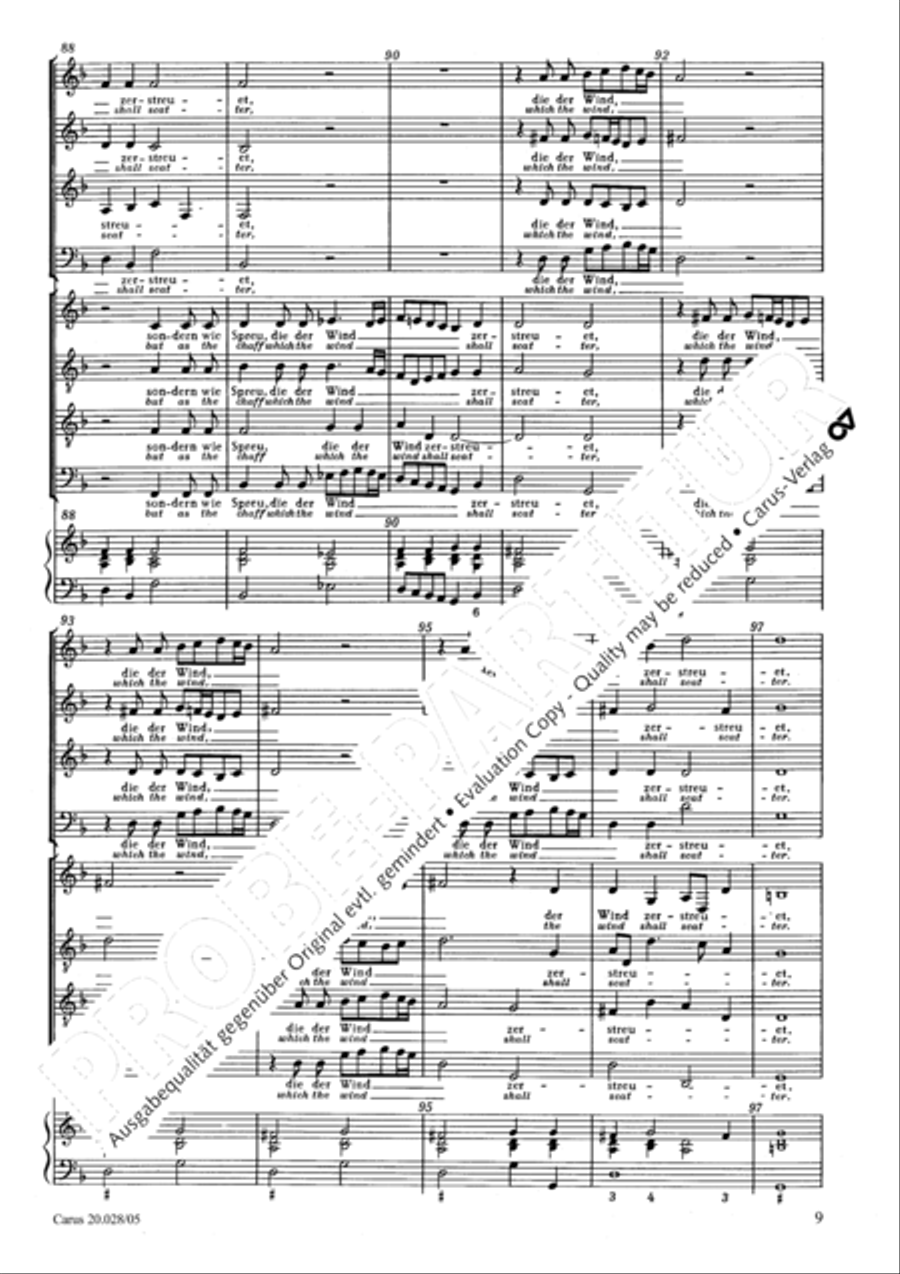 Blessed they who keep not the law of the ungodly (Wohl dem, der nicht wandelt im Rat der Gottlosen) Choir scores gallery preview page 10