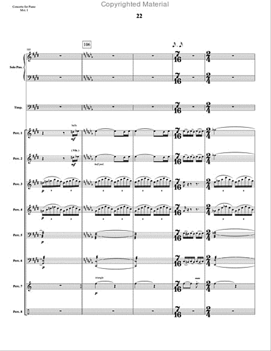 Concerto for Piano and Percussion Orchestra Percussion Ensemble scores gallery preview page 44