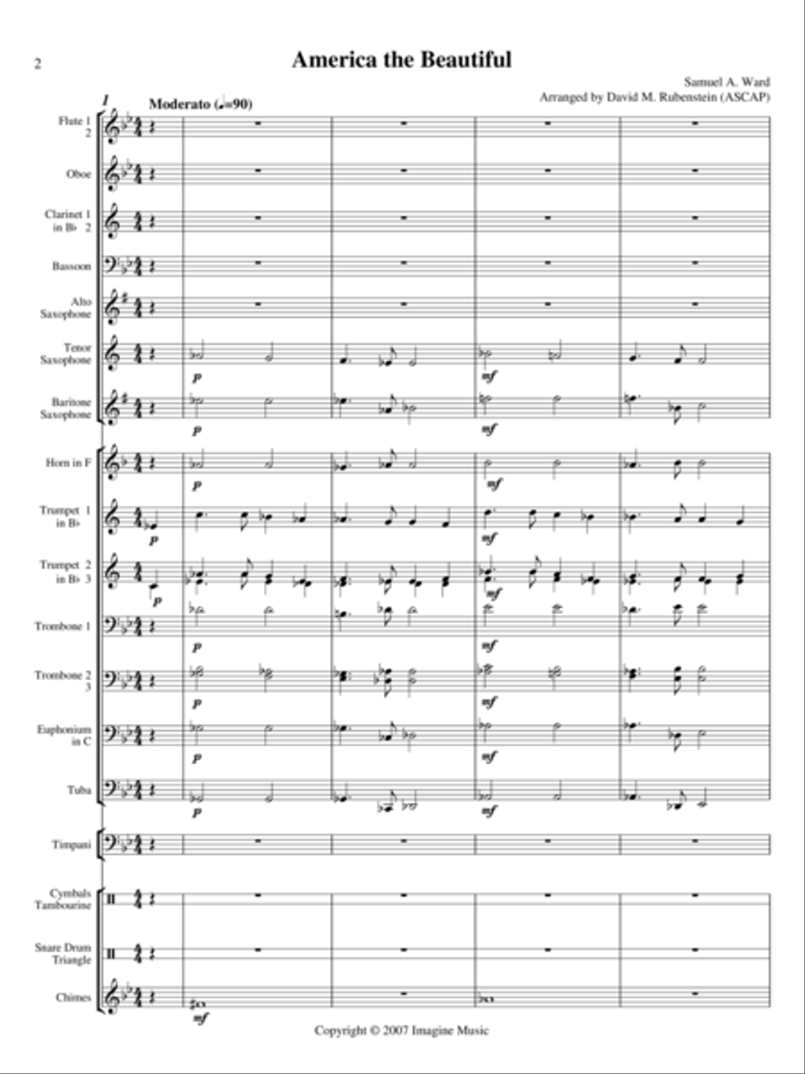 America the Beautiful Concert Band scores gallery preview page 2