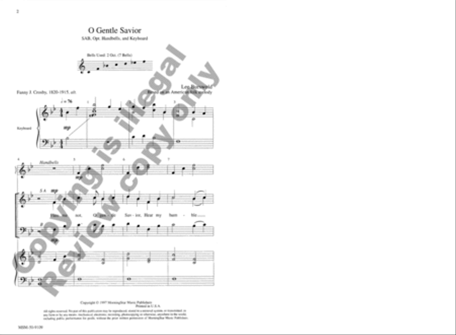 O Gentle Savior 3-Part scores gallery preview page 2