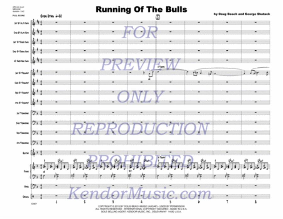 Running Of The Bulls Jazz Ensemble scores gallery preview page 2