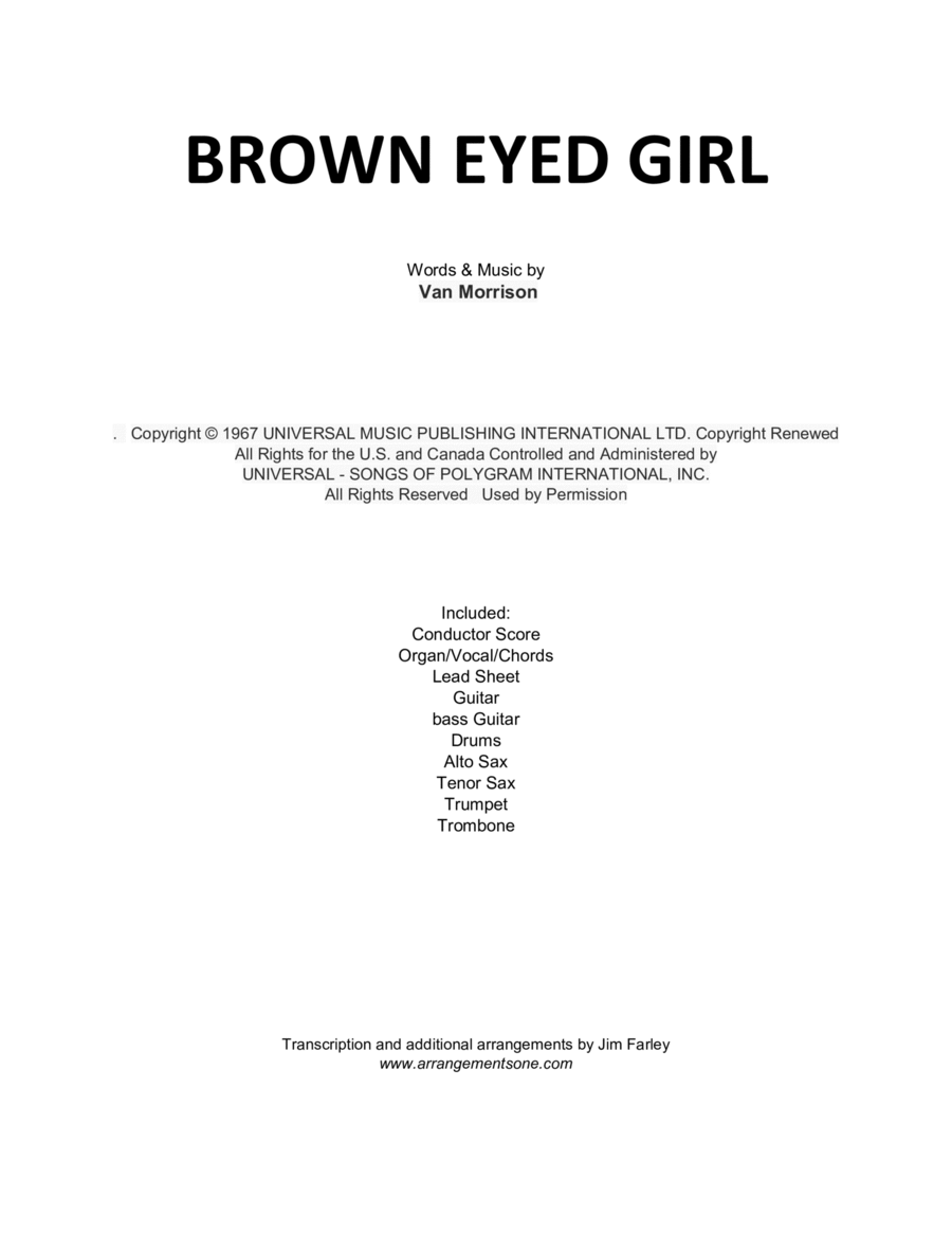 Brown Eyed Girl Tenor Saxophone scores gallery preview page 1