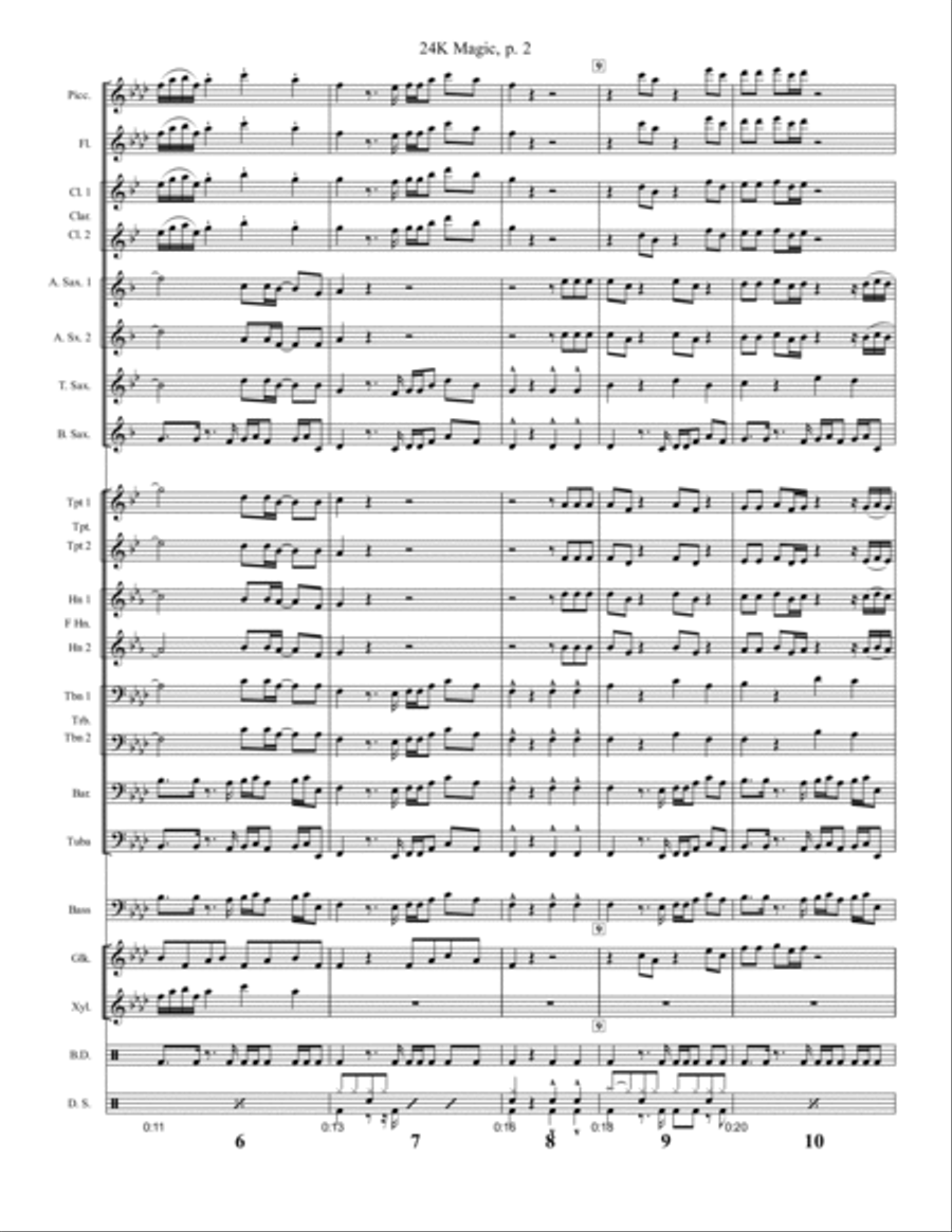 24k Magic Marching Band scores gallery preview page 2