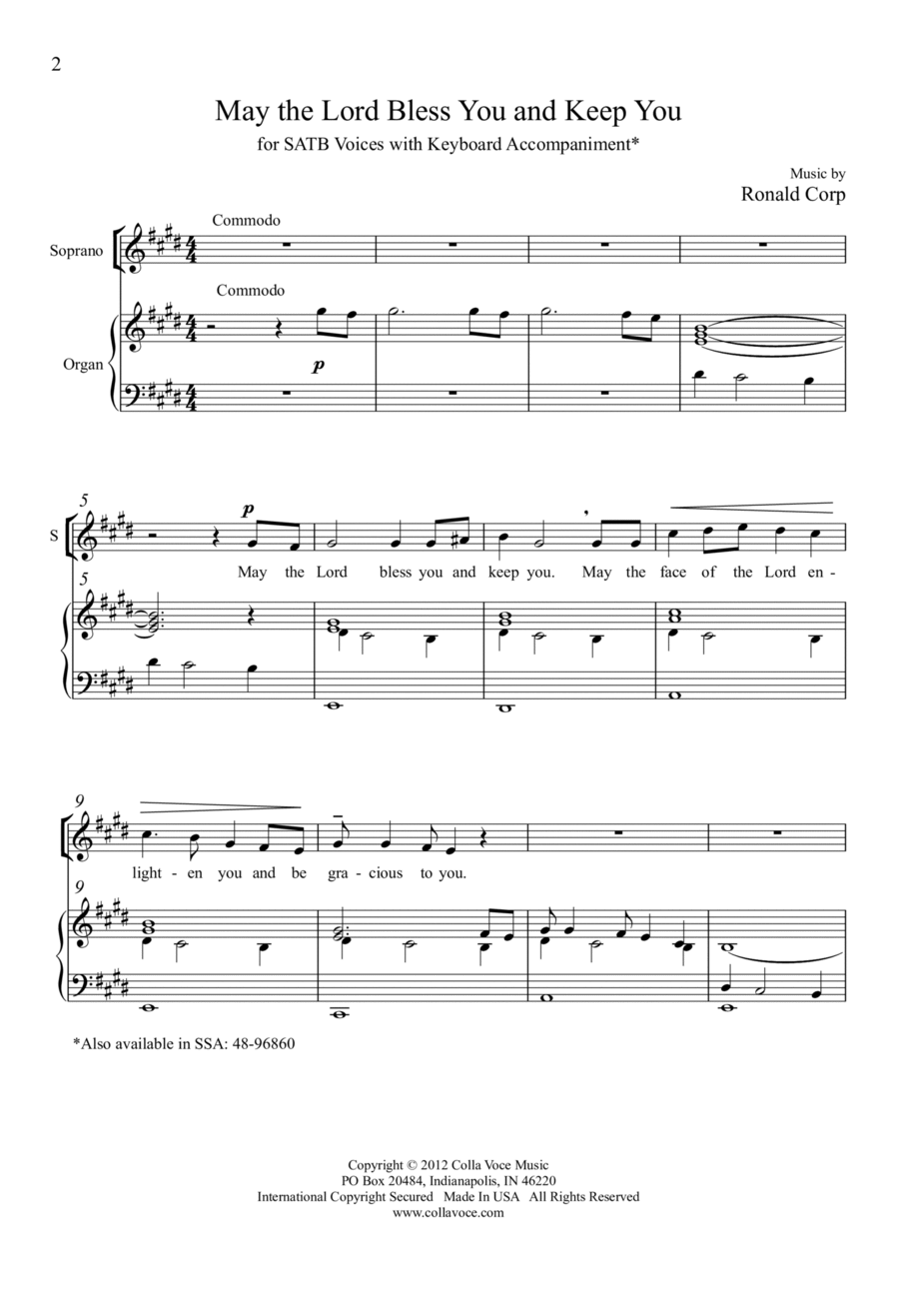 May The Lord Bless You And Keep You 4-Part scores gallery preview page 1