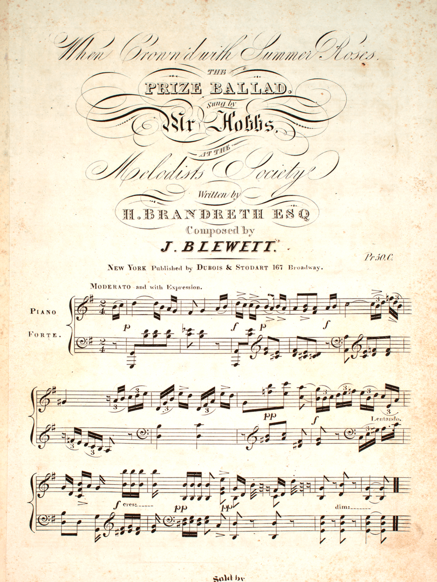 When Crown'd with Summer Roses. The Prize Ballad