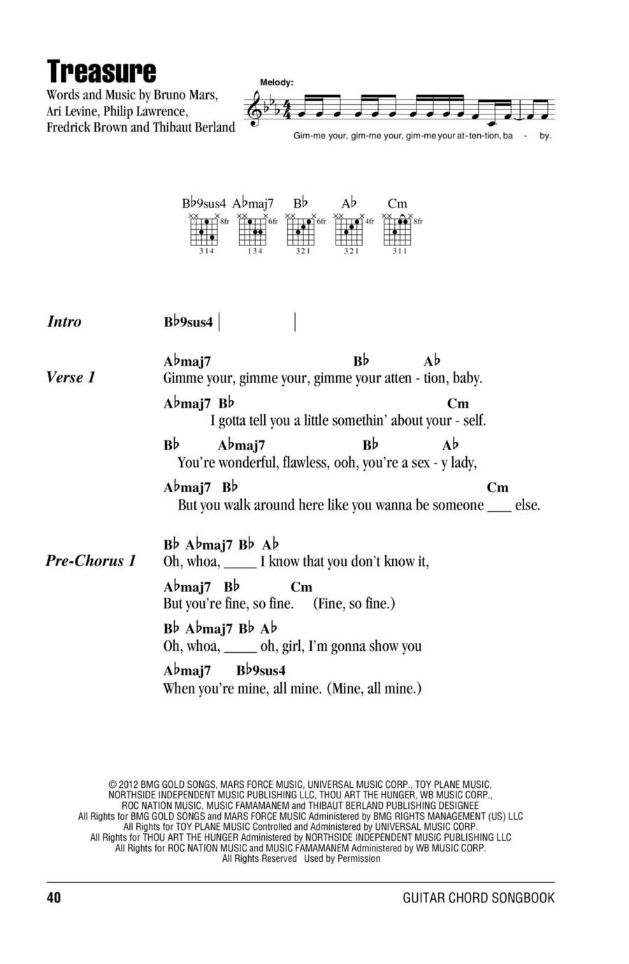 Treasure Acoustic Guitar scores gallery preview page 1