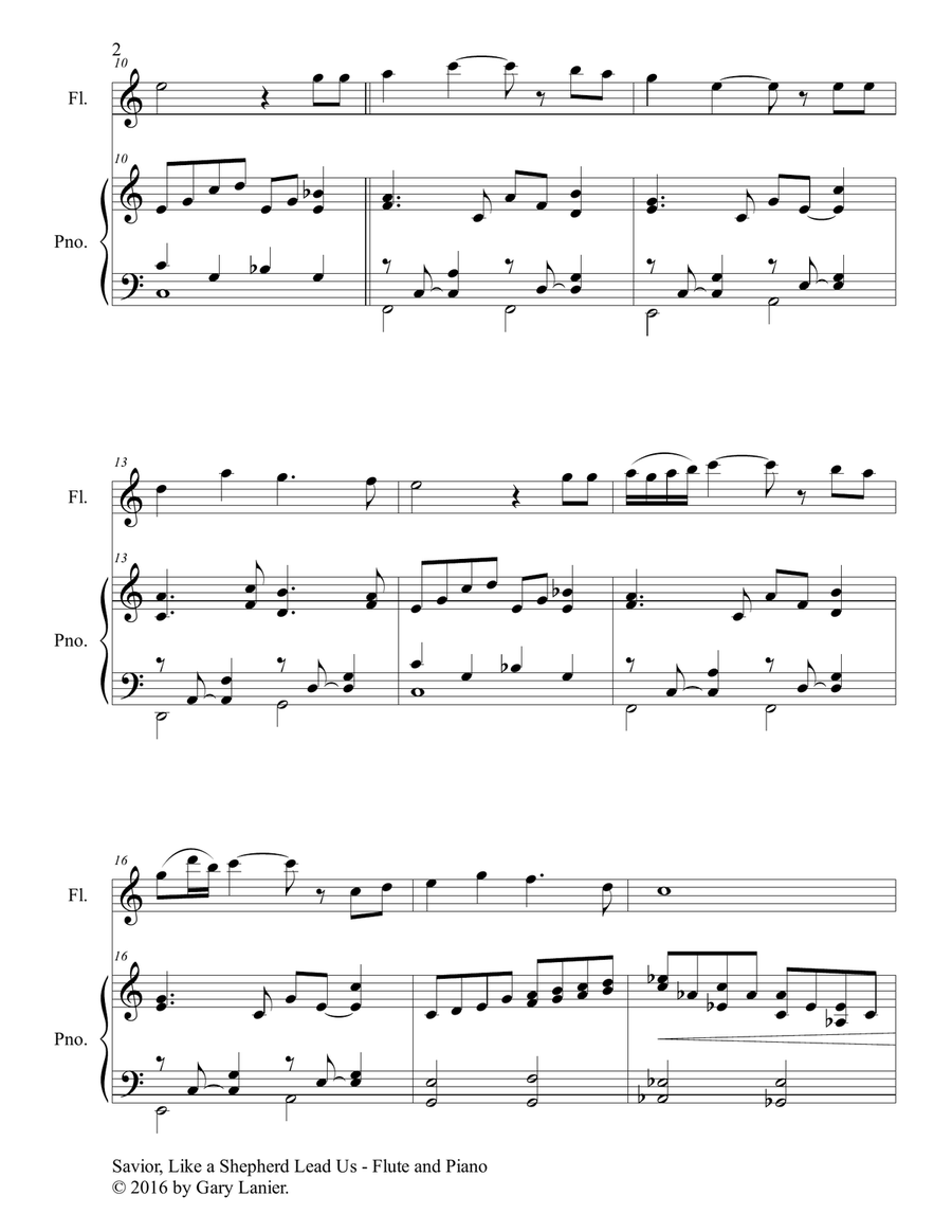 SAVIOR, LIKE A SHEPHERD LEAD US (Duet – Flute & Piano with Parts) Flute Solo scores gallery preview page 3