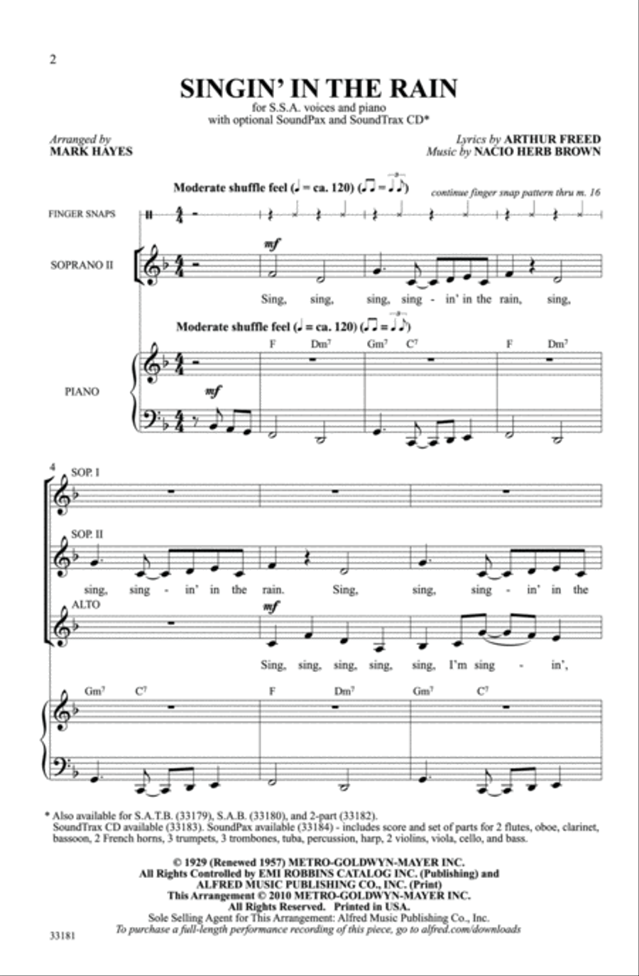 Singin' in the Rain Women's Choir scores gallery preview page 2