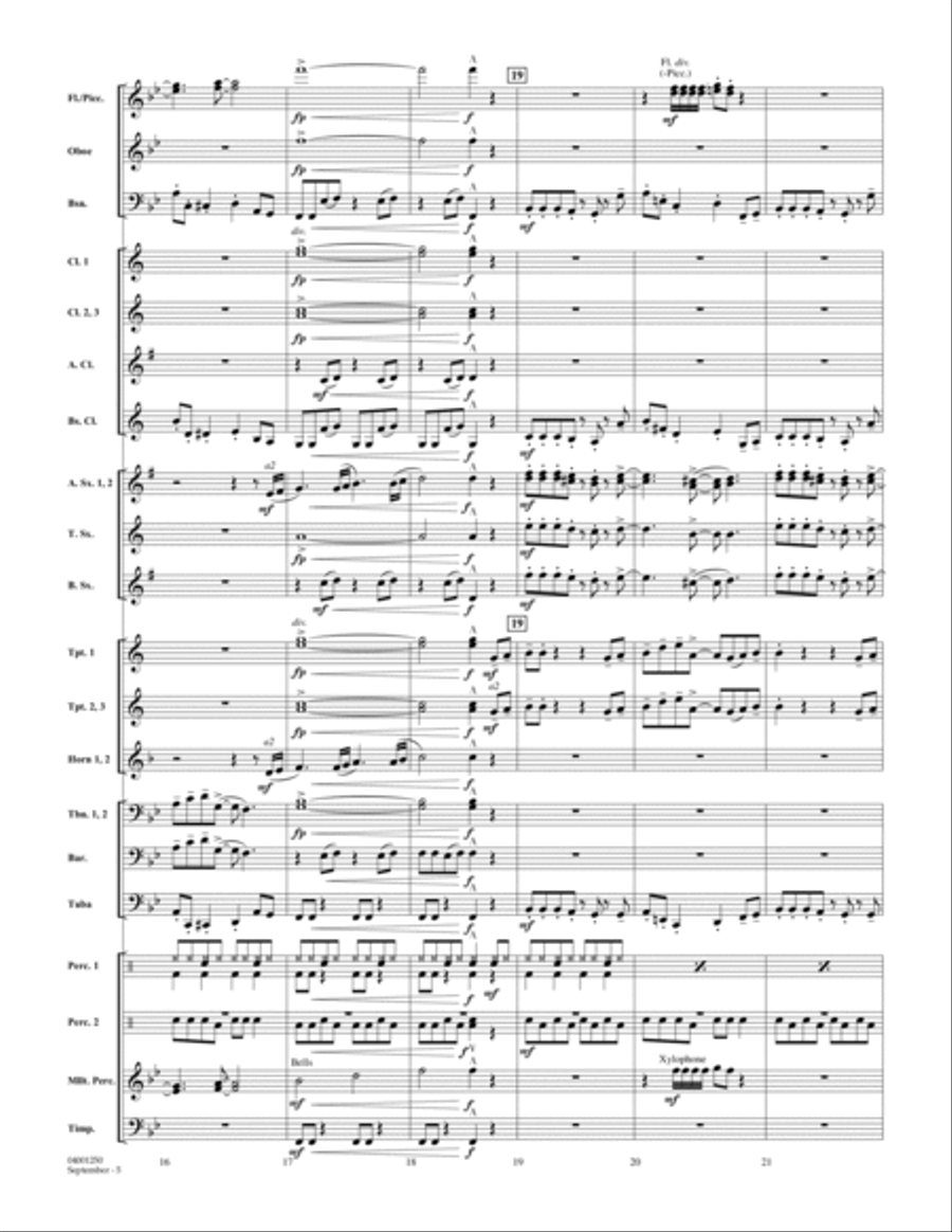 September (arr. Paul Murtha) - Conductor Score (Full Score) Concert Band scores gallery preview page 5