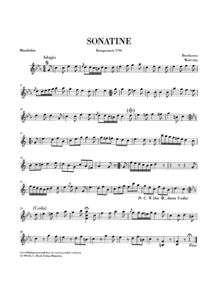 Works for Mandolin and Piano by Ludwig van Beethoven Piano Accompaniment - Sheet Music