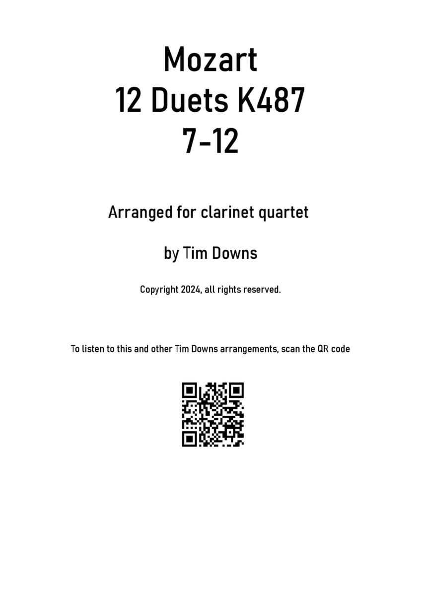 Clarinet quartets K487 7-12 image number null
