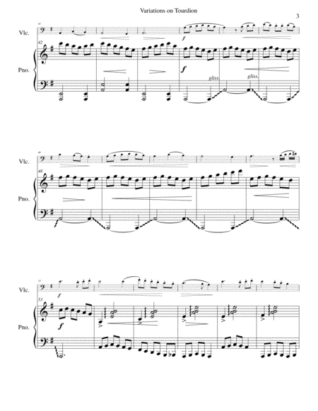 Tourdion (Quand je bois du vin clairet) for cello and piano image number null