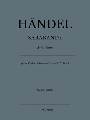 Book cover for Sarabande - (from 'Keyboard Suite in D minor' - III. Mov.) for Orchestra