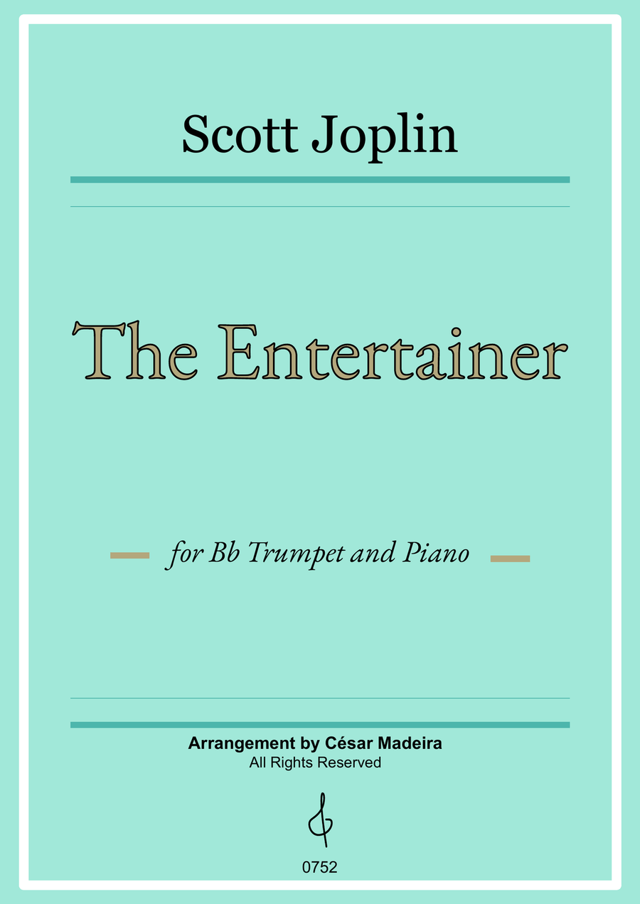 The Entertainer by Joplin - Bb Trumpet and Piano (Full Score and Parts) B-Flat Trumpet scores gallery preview page 1