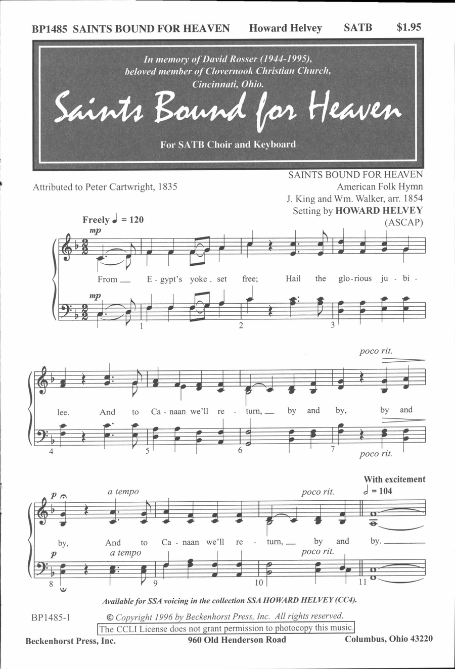 Saints Bound for Heaven 4-Part scores gallery preview page 2