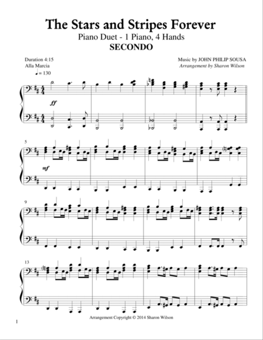 The Stars and Stripes Forever (1 Piano, 4 Hands) 1 Piano, 4-Hands scores gallery preview page 2
