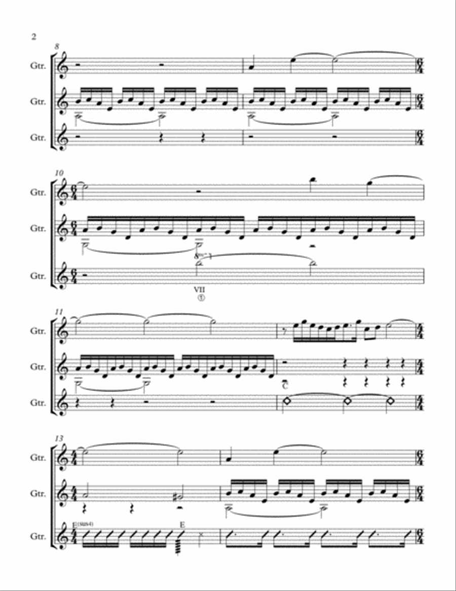 The Ecstasy Of Gold from THE GOOD, THE BAD AND THE UGLY Guitar Ensemble scores gallery preview page 2