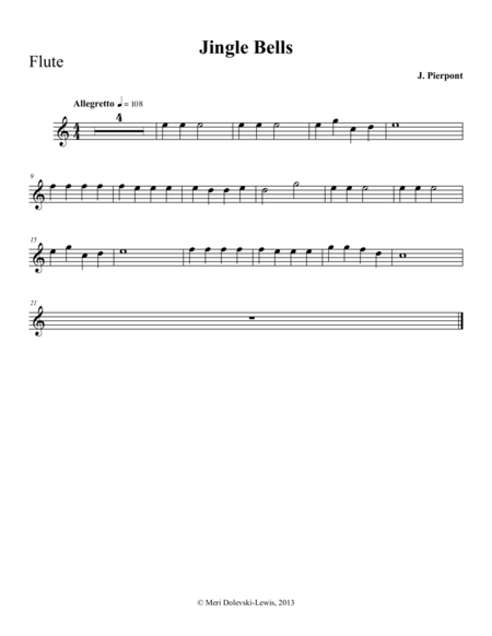Jingle Bells: flute/piano