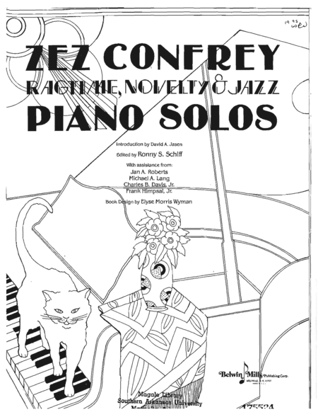 Zez Confrey Ragtime Novelty and Jazz Piano Solos