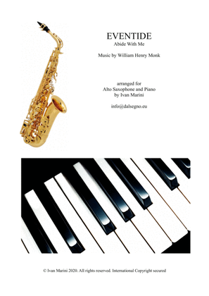 Book cover for EVENTIDE (Abide With Me) - for Alto Saxophone and Piano