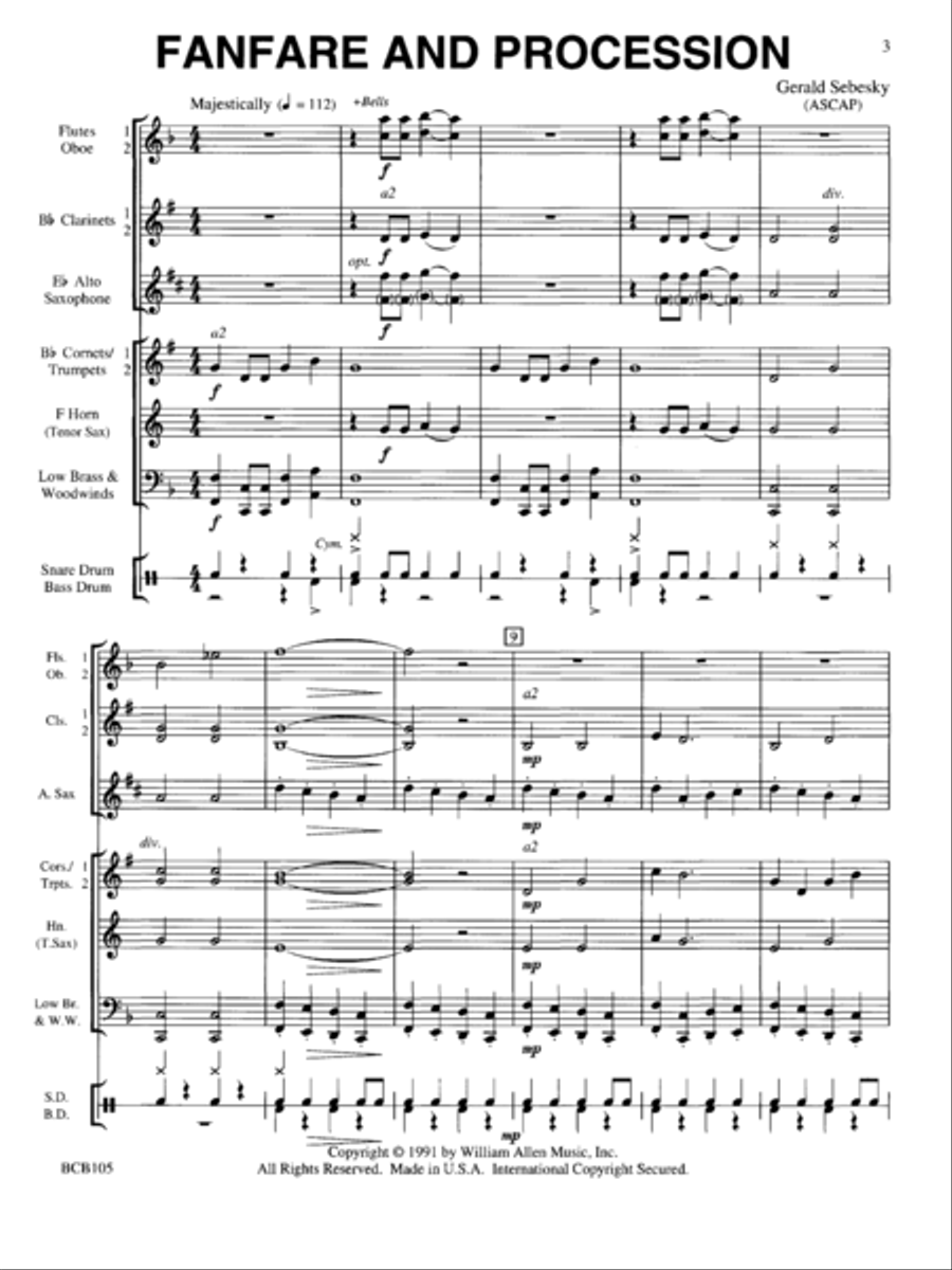 Fanfare And Procession Concert Band scores gallery preview page 2