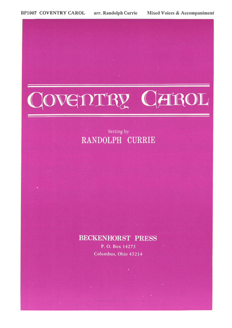 Coventry Carol, Currie Choir scores gallery preview page 1