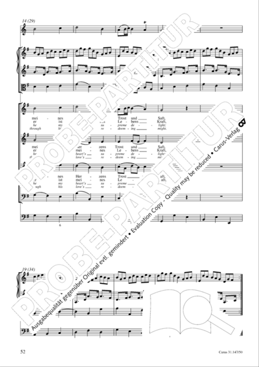 Heart and mouth and thought and action (Herz und Mund und Tat und Leben) (Herz und Mund und Tat und Leben) 4-Part scores gallery preview page 53