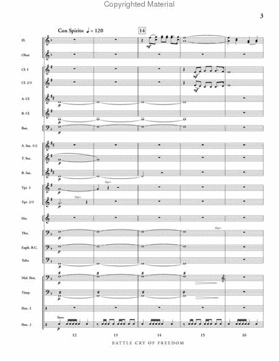 Battle Cry of Freedom Concert Band scores gallery preview page 4
