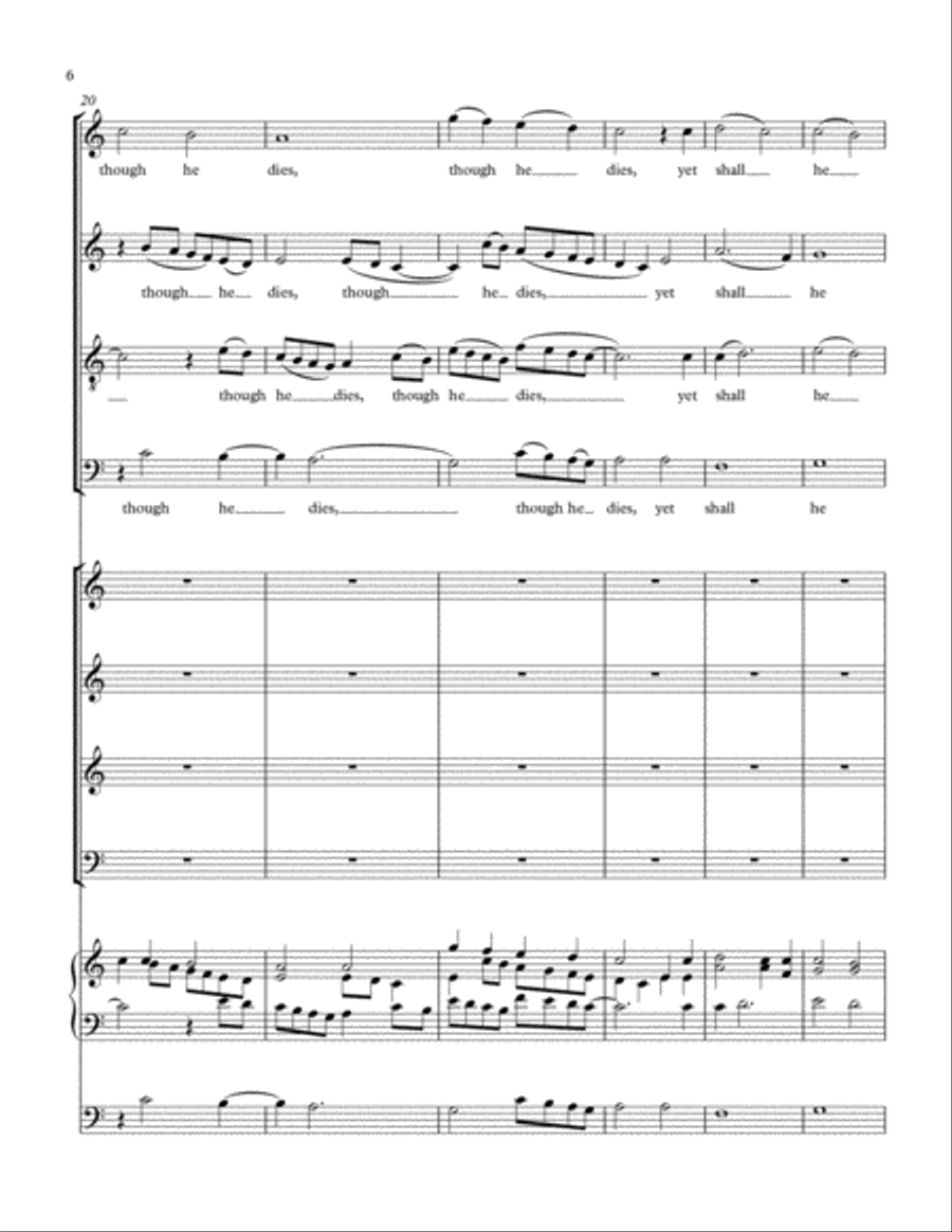 I Am the Resurrection and the Life (SATB/Brass/Organ) 4-Part scores gallery preview page 6