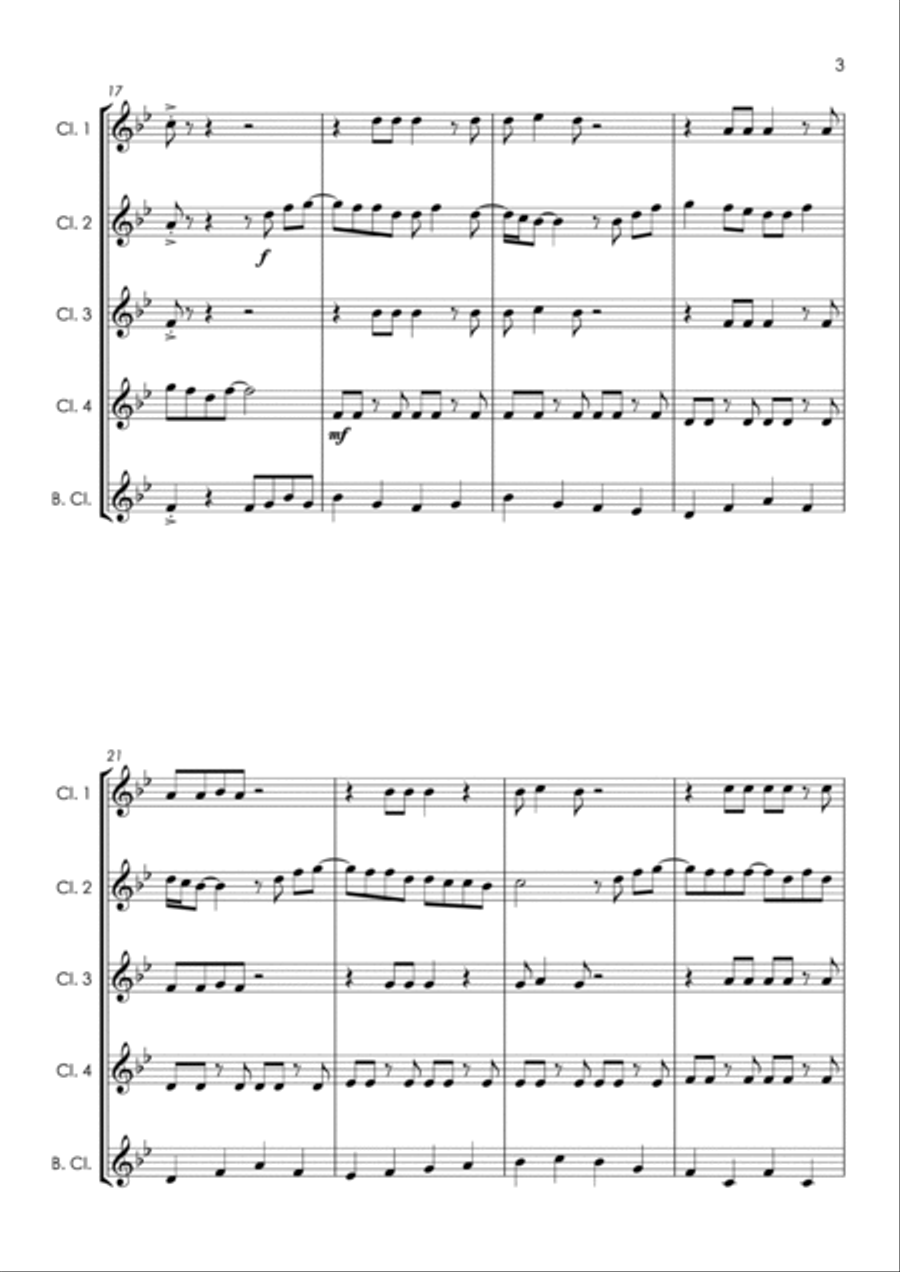 Crocodile Rock Crocodile Rock Clarinet Quintet scores gallery preview page 5