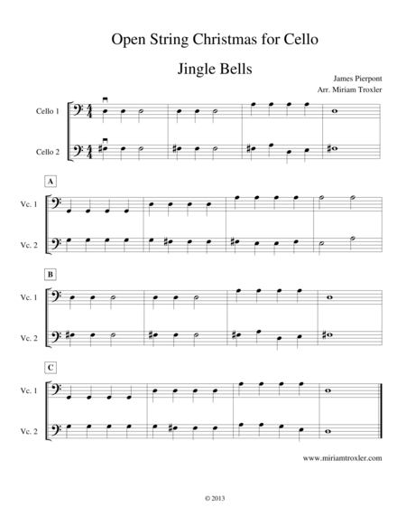 Open String Christmas for Cello