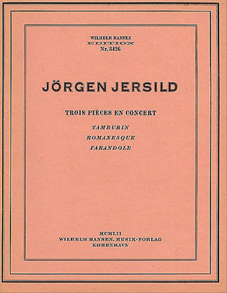 Jorgen Jersild: Trois Pieces En Concert (Piano) Piano Solo scores gallery preview page 1