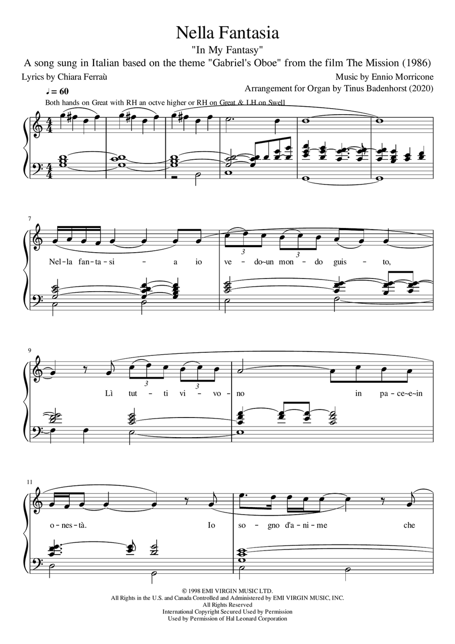 Nella Fantasia Organ Solo scores gallery preview page 5